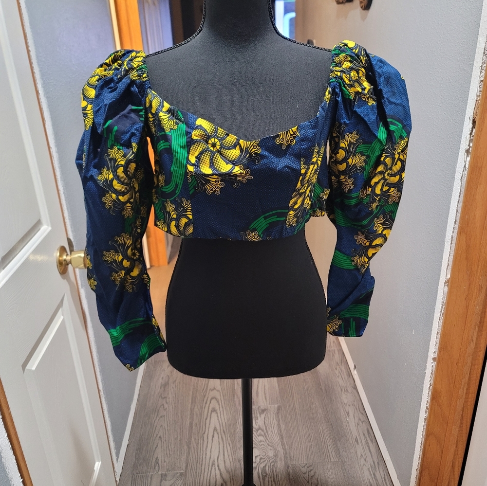 Grassfields African Print Crop Top